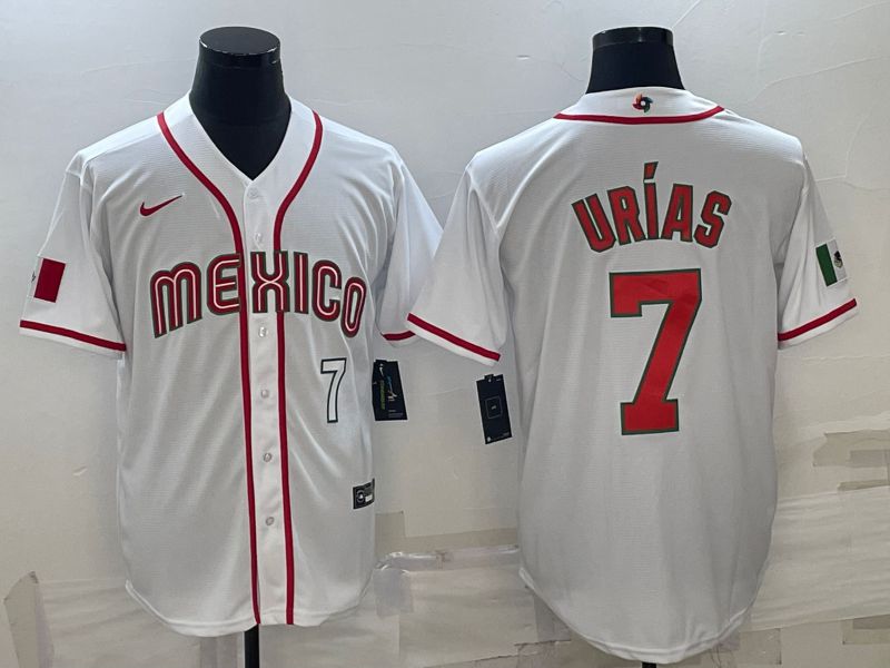 Men 2023 World Cub Mexico #7 Urias White Nike MLB Jersey20->more jerseys->MLB Jersey